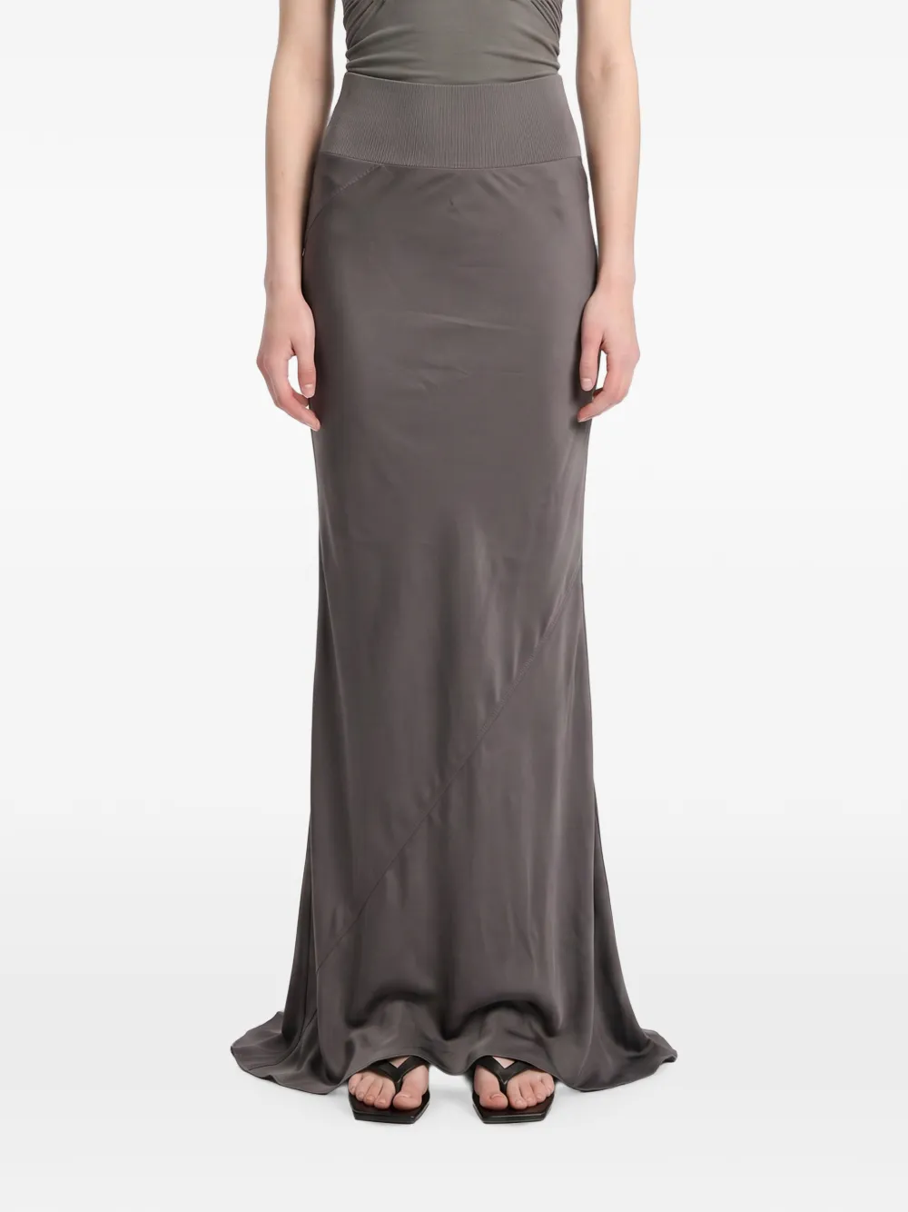 Rick Owens Rok met geribbelde tailleband en vlakken Grijs