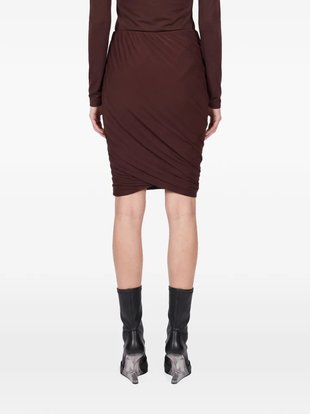Rick Owens Lilies Luna ruched-detail mini skirt Bruin