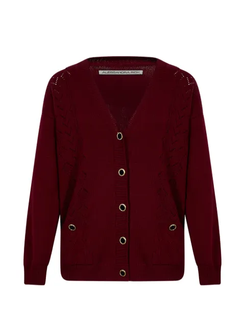 Alessandra Rich pointelle-knit button-down cardigan