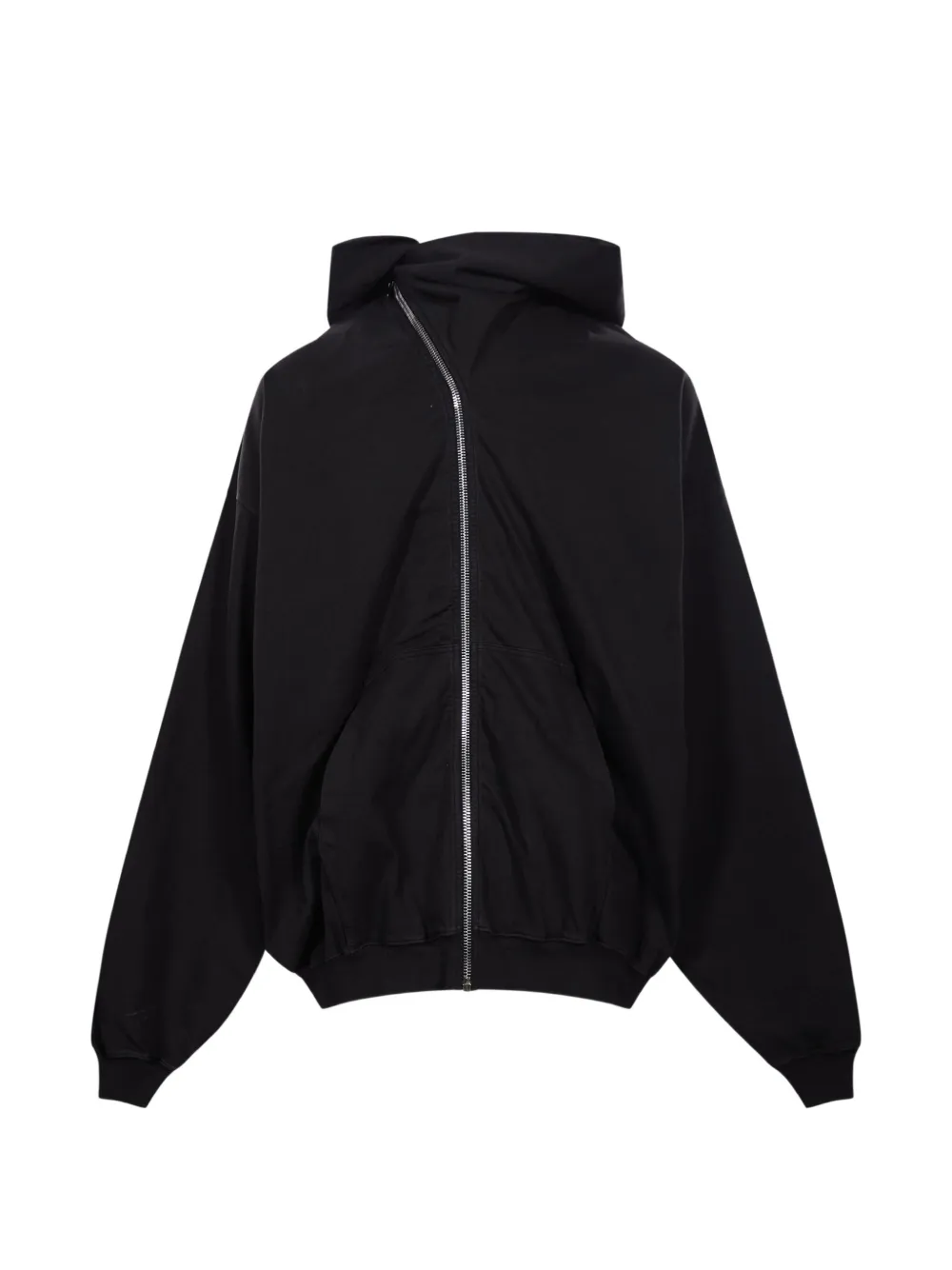 Rick Owens DRKSHDW Mountain asymmetrische hoodie met rits Zwart