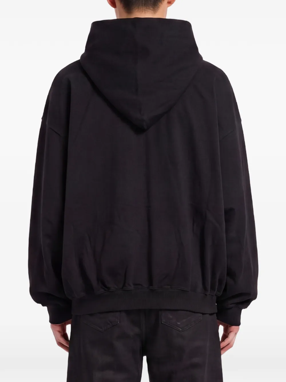 Rick Owens DRKSHDW Mountain asymmetrische hoodie met rits Zwart