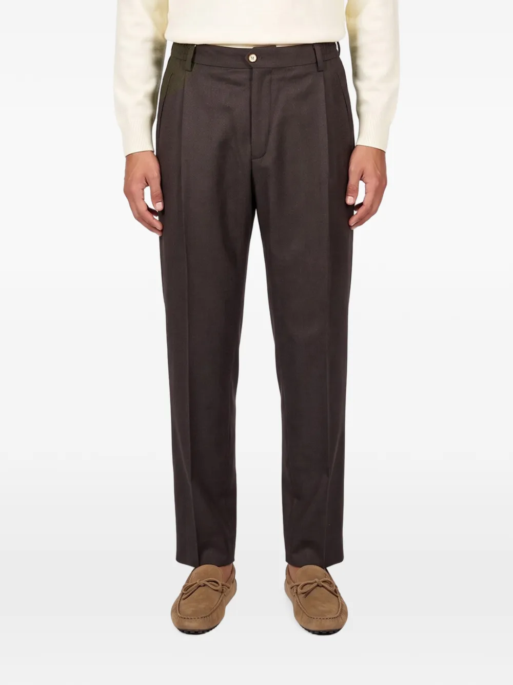 Briglia 1949 Manhattan pleated tapered trousers Bruin