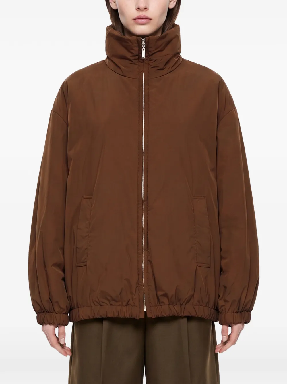 Max Mara Claudia The Cube bomberjack met hoge hals Bruin