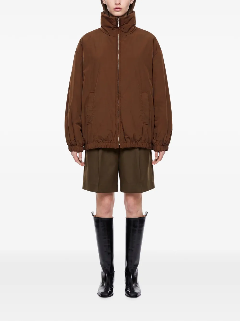 Max Mara Claudia The Cube bomberjack met hoge hals Bruin