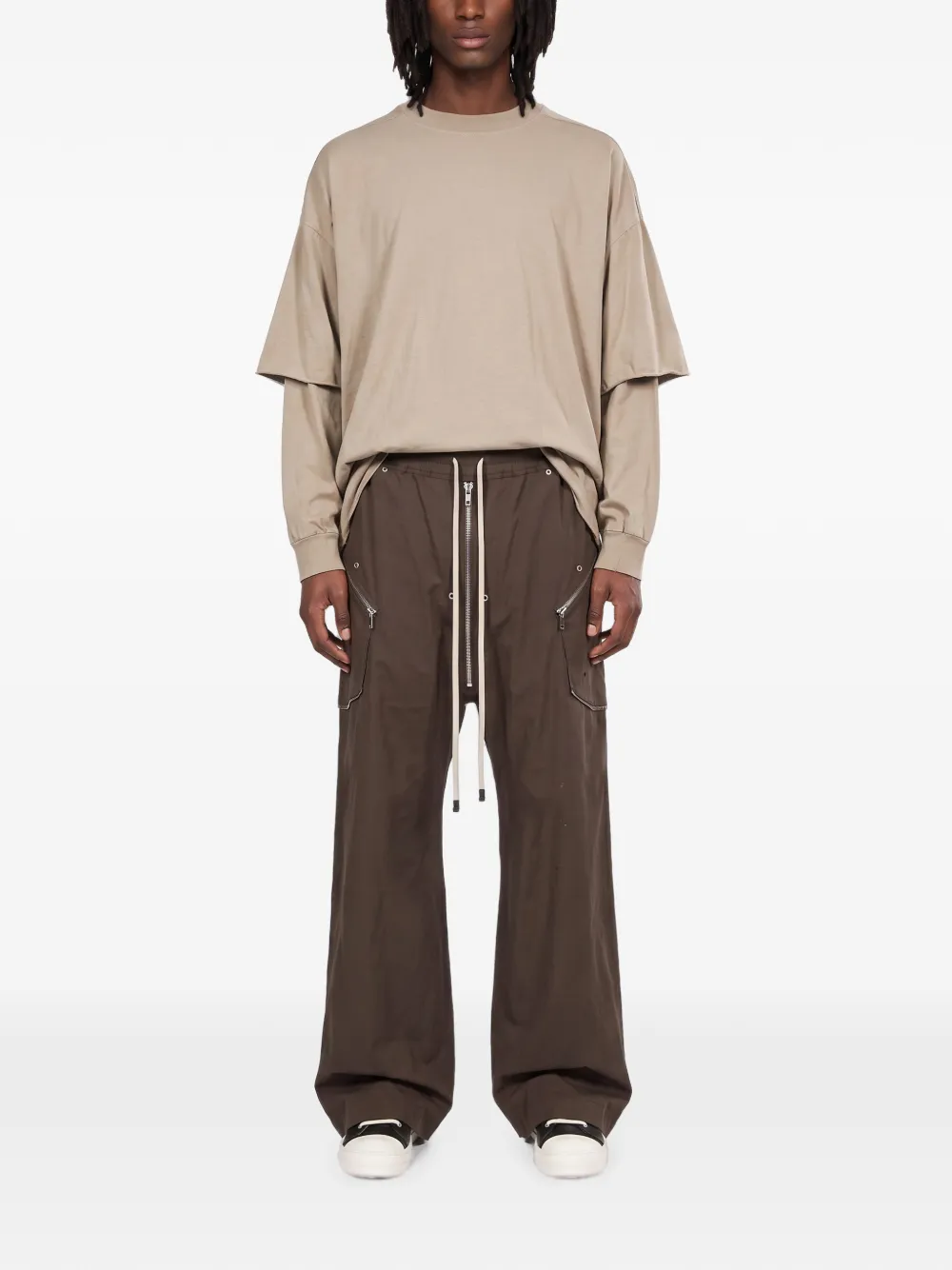 Rick Owens DRKSHDW Gelaagd T-shirt met ronde hals Beige