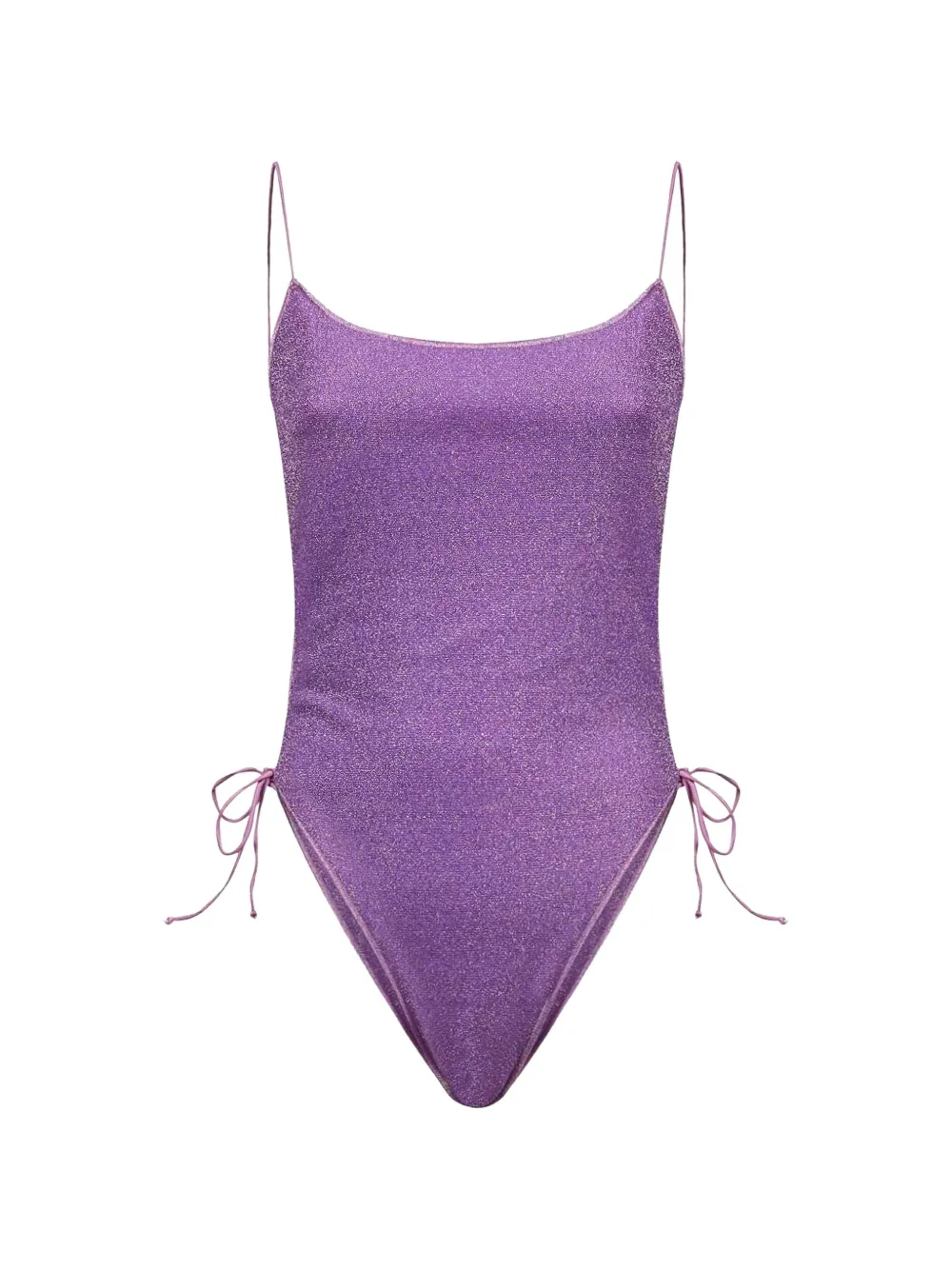 Oséree Lumiere metallic-effect side-tie swimsuit - Viola