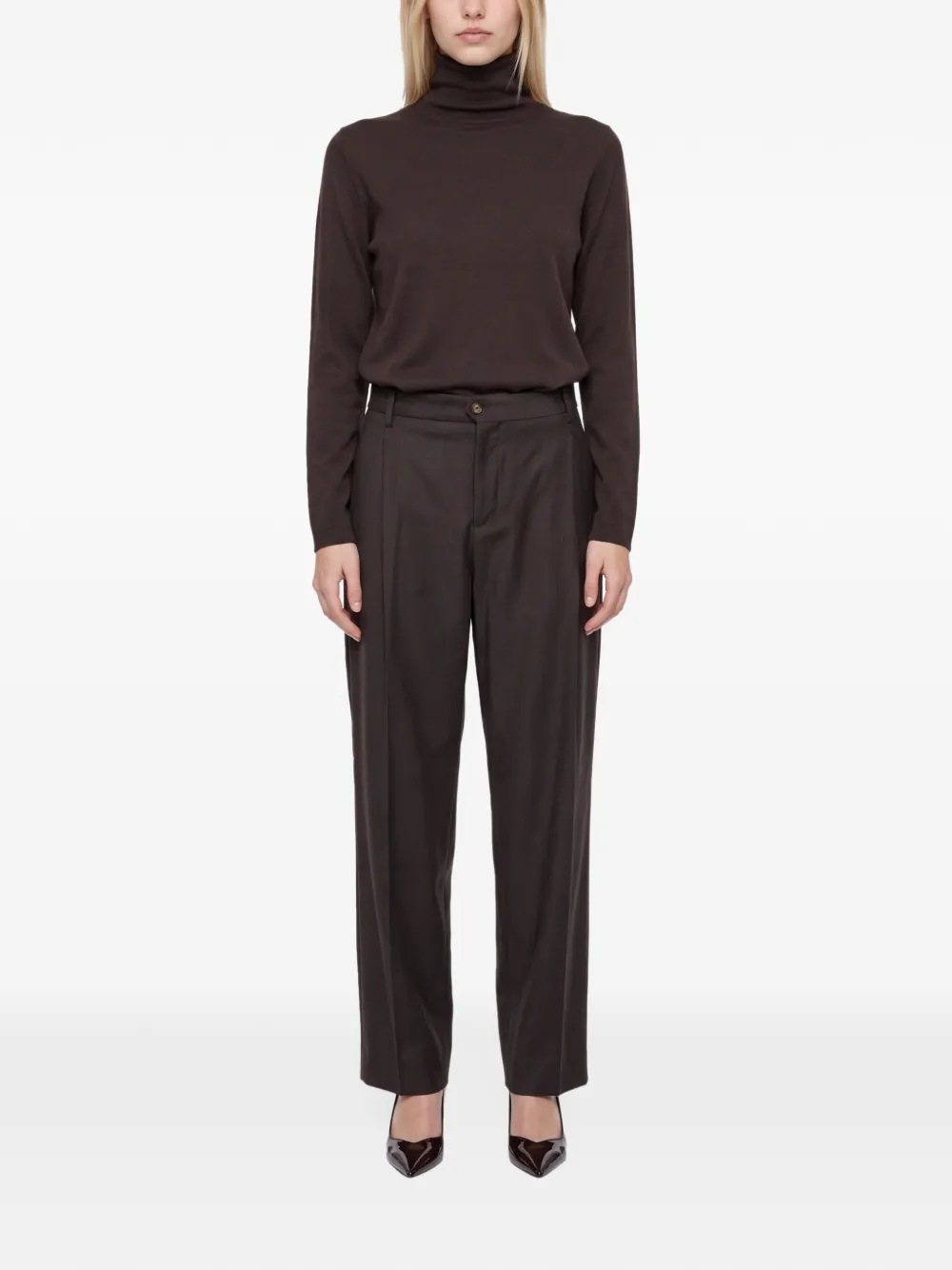 Briglia 1949 pleated high-waisted trousers Bruin