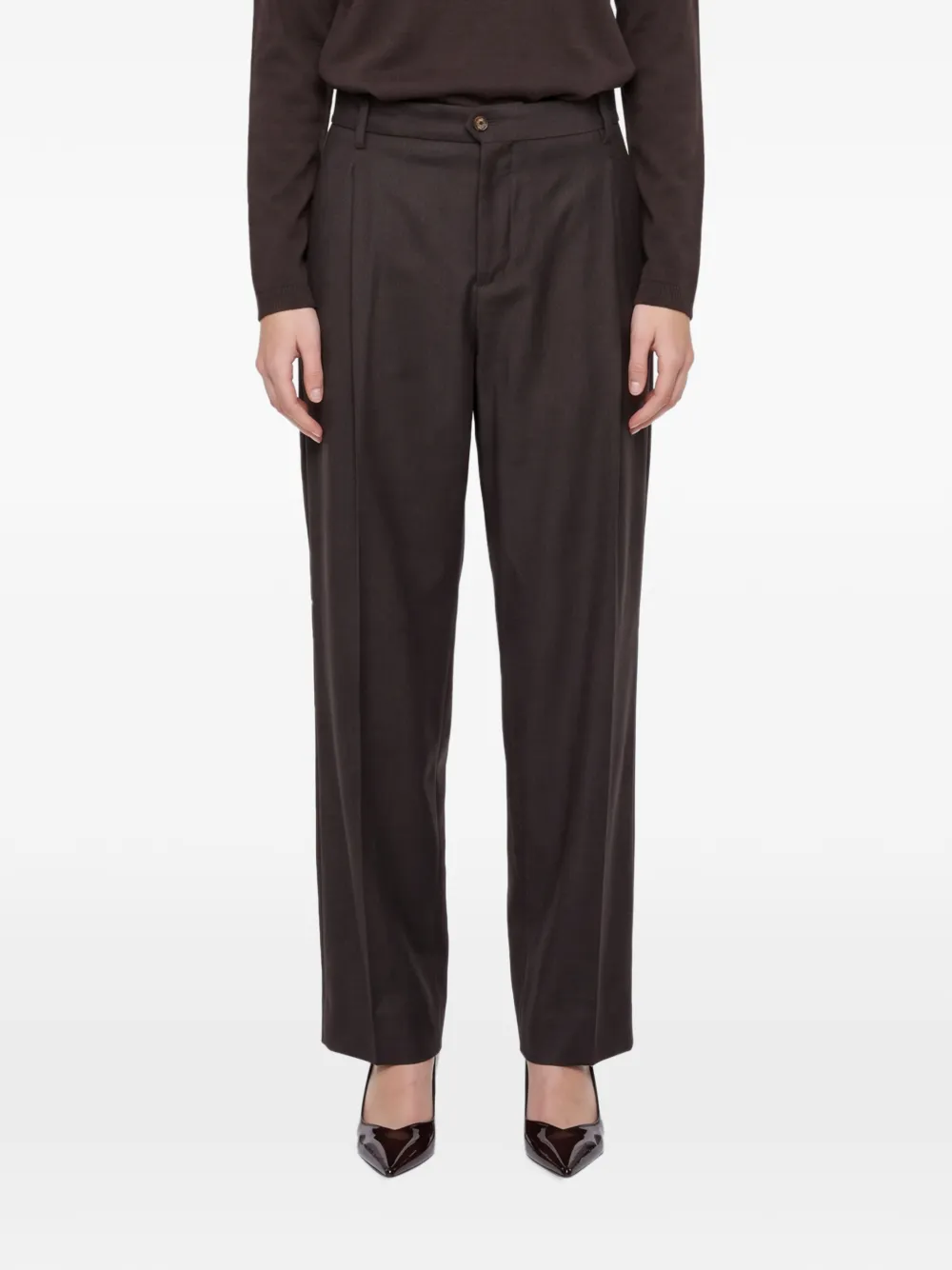 Briglia 1949 pleated high-waisted trousers Bruin