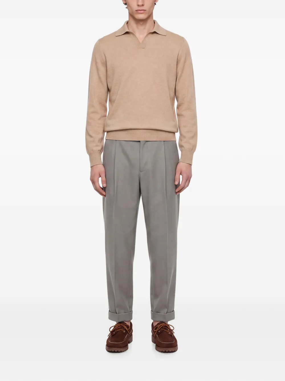 Brunello Cucinelli Trui met polokraag en lange mouwen Beige