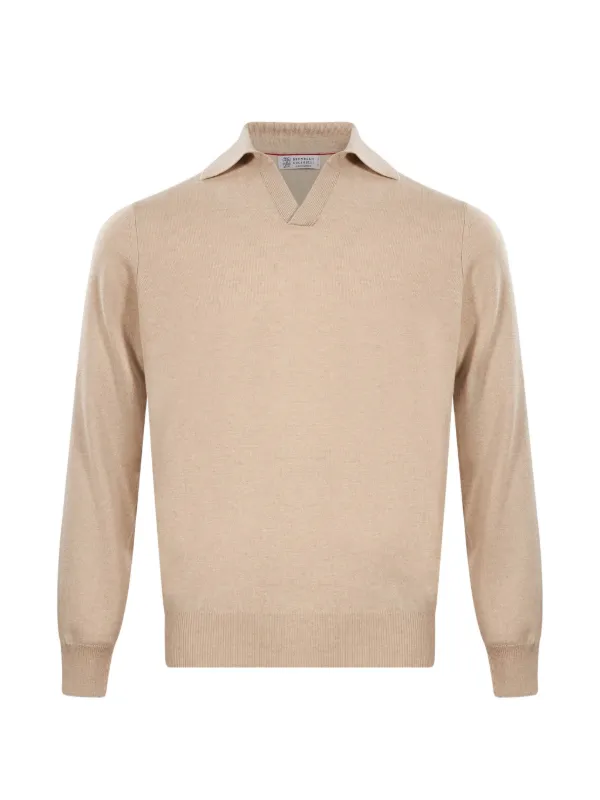 Brunello Cucinelli long-sleeve polo-collar Sweater | ニュートラル