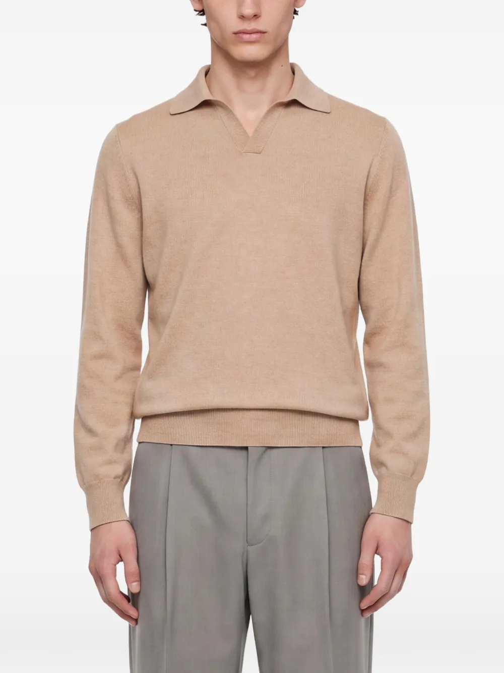 Brunello Cucinelli Trui met polokraag en lange mouwen Beige
