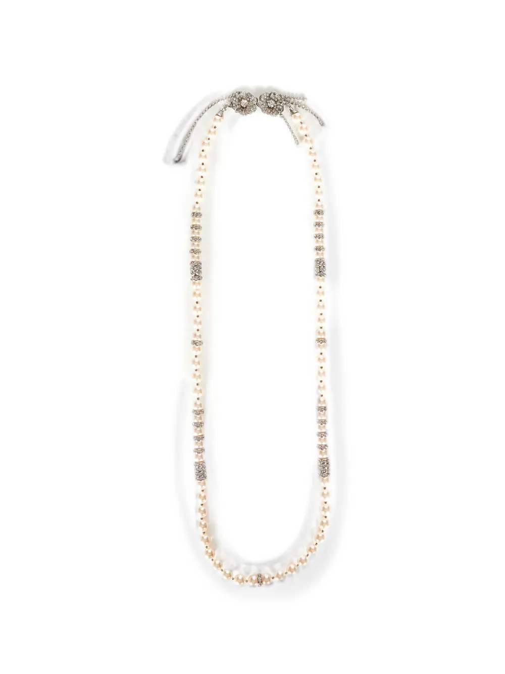 Alessandra Rich crystal-embellished faux-pearl necklace - Nude