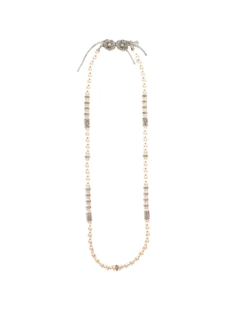 Alessandra Rich collar con detalles de cristal y perlas artificiales
