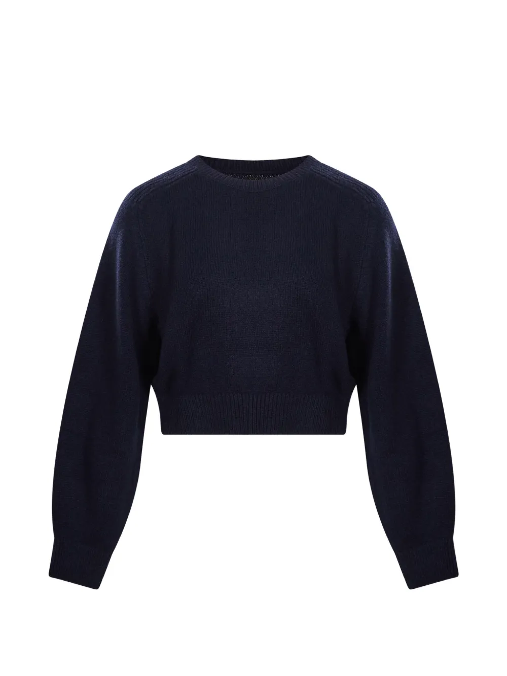 Khaite Cropped Ribbed-knit Sweater In Blue