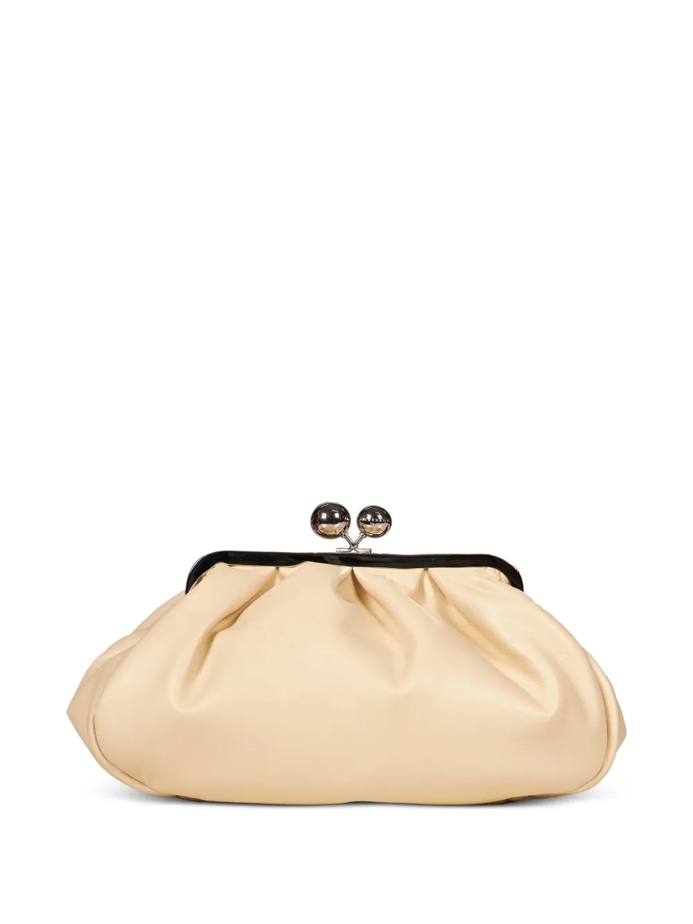 Weekend Max Mara Pasticcino gathered leather clutch bag