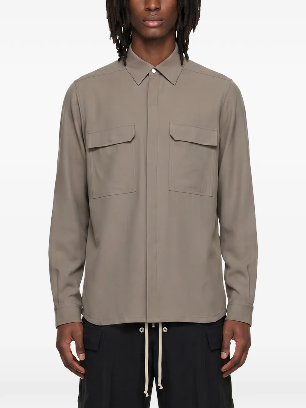 Rick Owens Overhemd met klepzak Beige