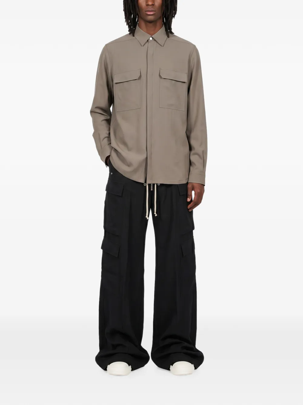 Rick Owens Overhemd met klepzak Beige