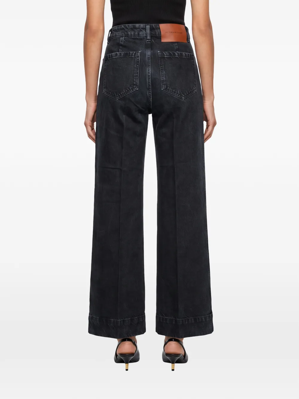 Victoria Beckham patch-pocket wide-leg jeans Zwart