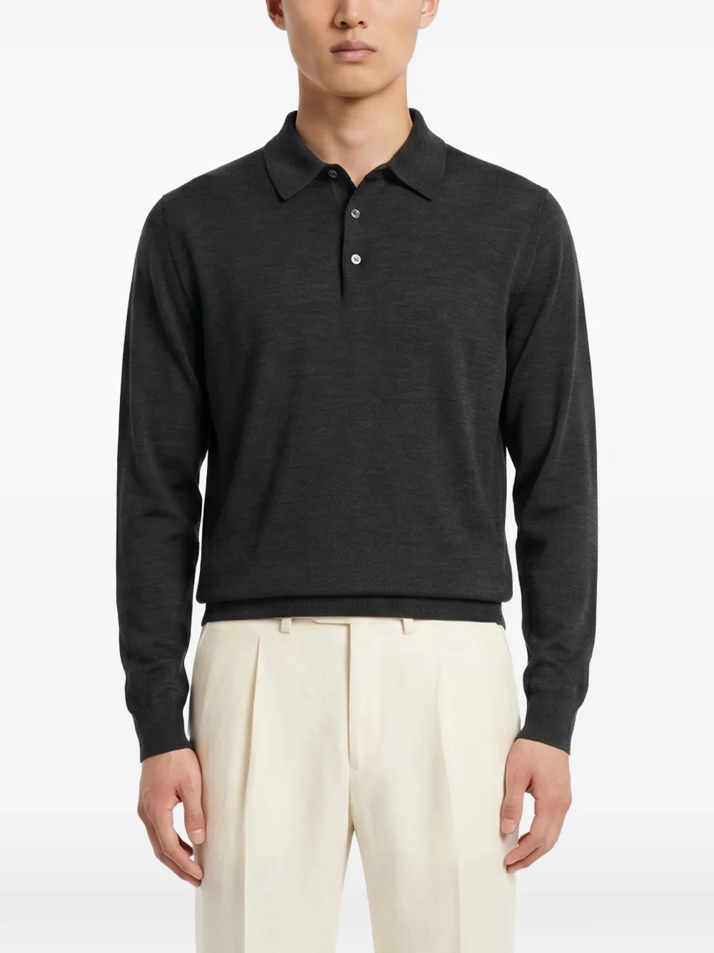 Kiton Poloshirt met lange mouwen Grijs