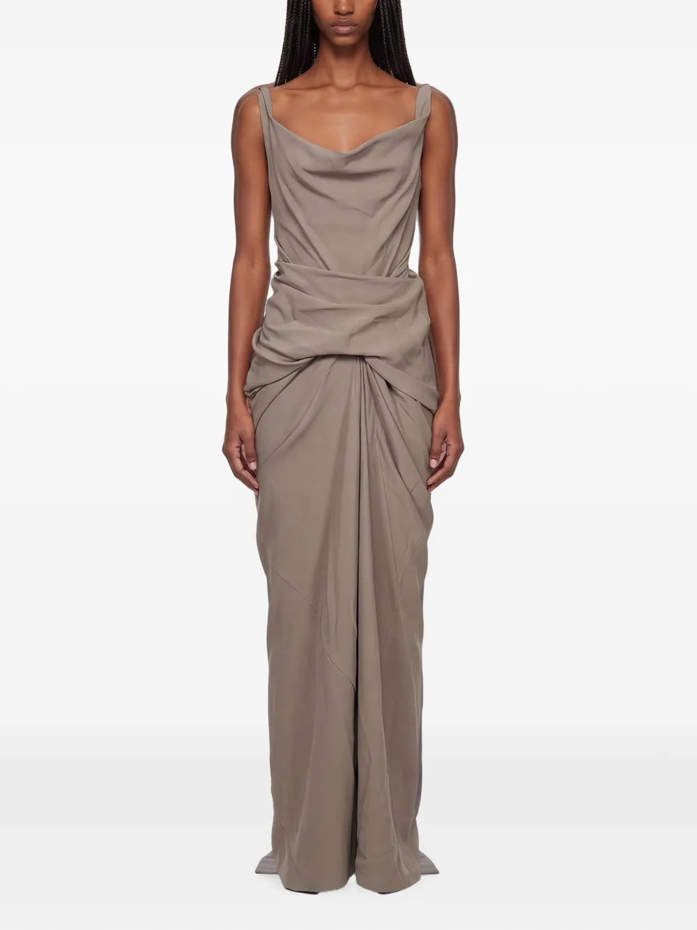 Rick Owens Gedrapeerde mouwloze jurk Grijs