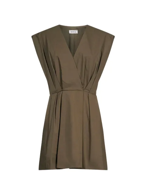 SIMKHAI Vestido curto Sefi gola V com pregas