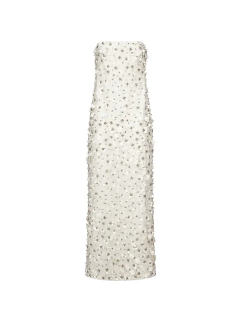 SIMKHAI  Serafina floral-appliqué strapless dress