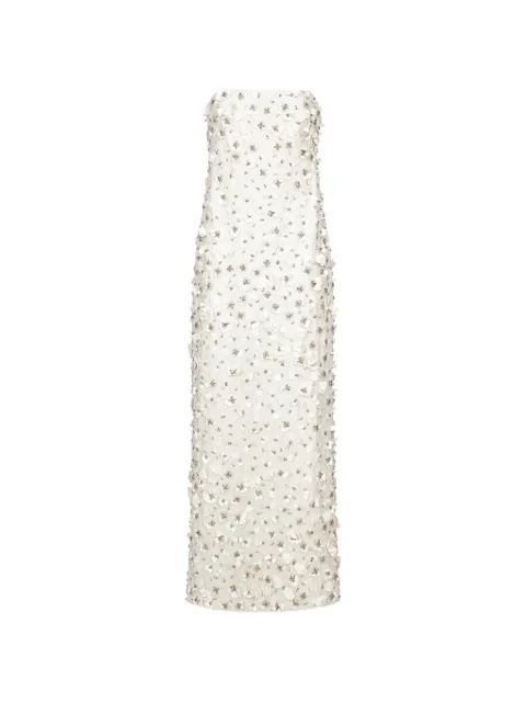 SIMKHAI  Serafina floral-appliqué strapless dress