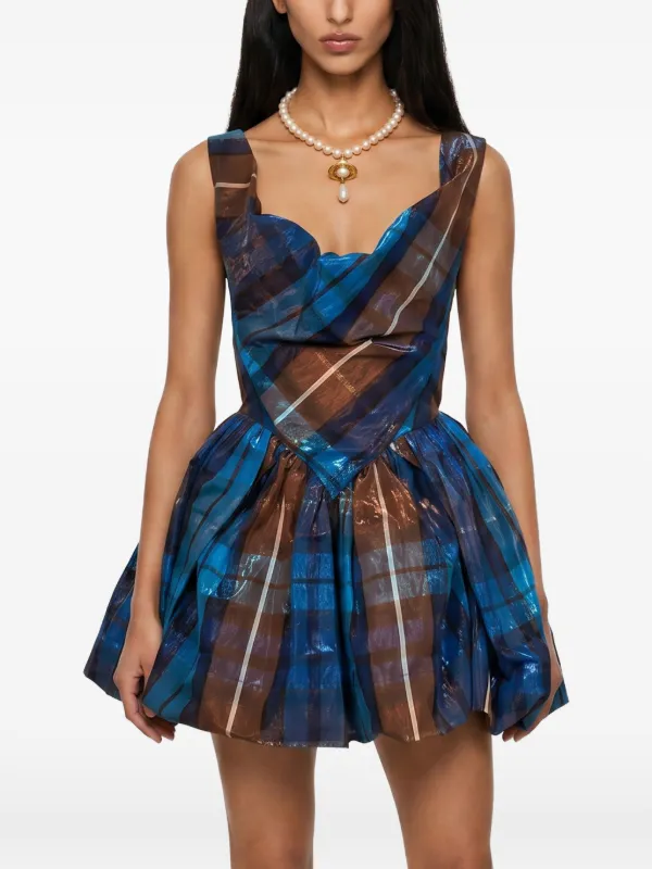 blue vivienne westwood dress tartan-print Draped | Crystal Mesh Black Dress girls family outfits whose ancestral ties to Size:40 (US 9.5)