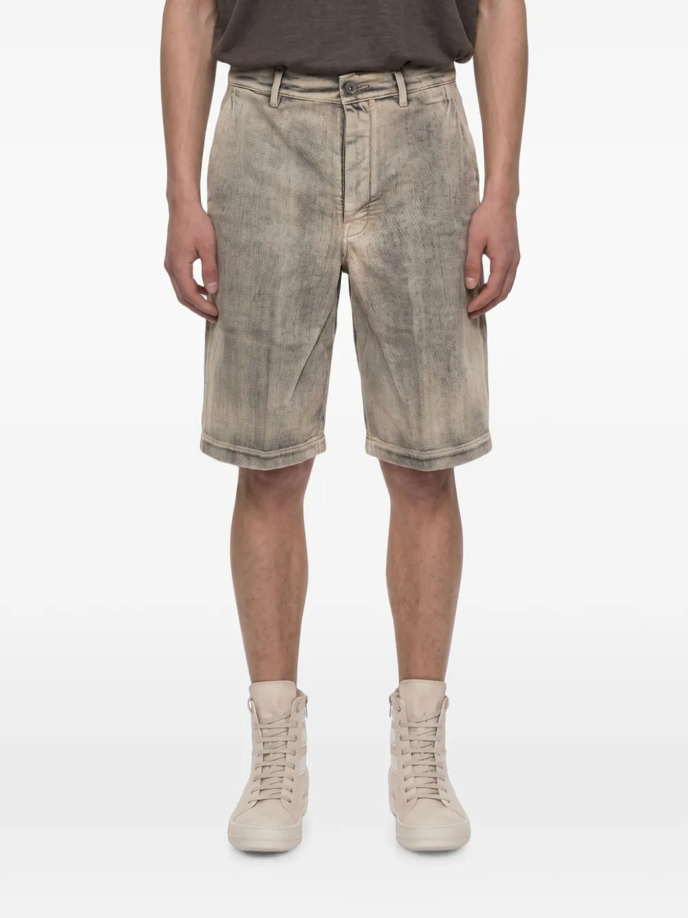 Rick Owens DRKSHDW Knielange shorts met verwassen effect Grijs