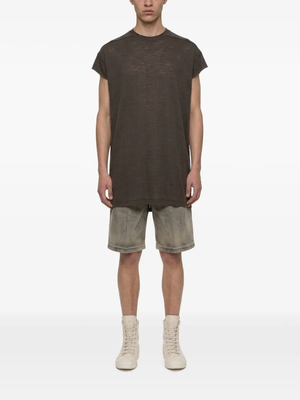 Rick Owens DRKSHDW Knielange shorts met verwassen effect Grijs