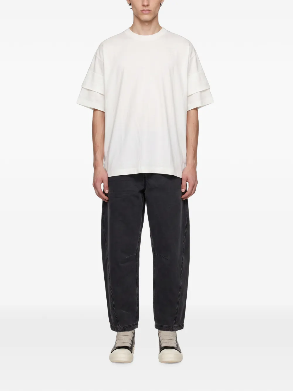 YMC Twisted Seam broek met vlakken Grijs