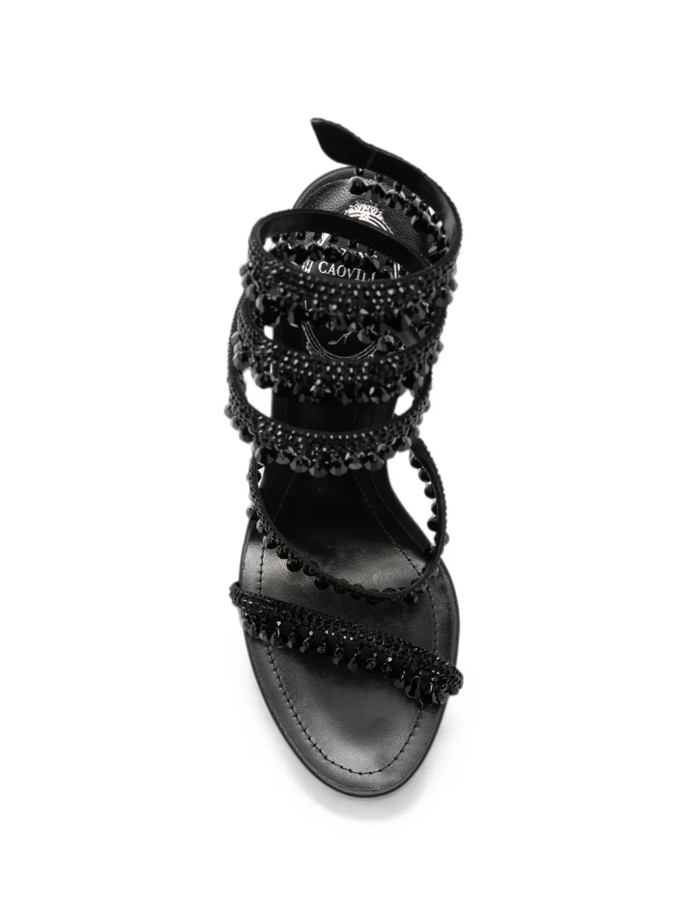 René Caovilla Cleo bead-embellished sandals Zwart