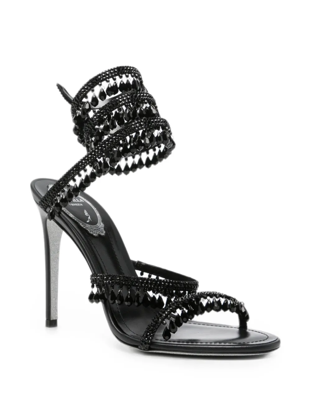 René Caovilla Cleo bead-embellished sandals Zwart