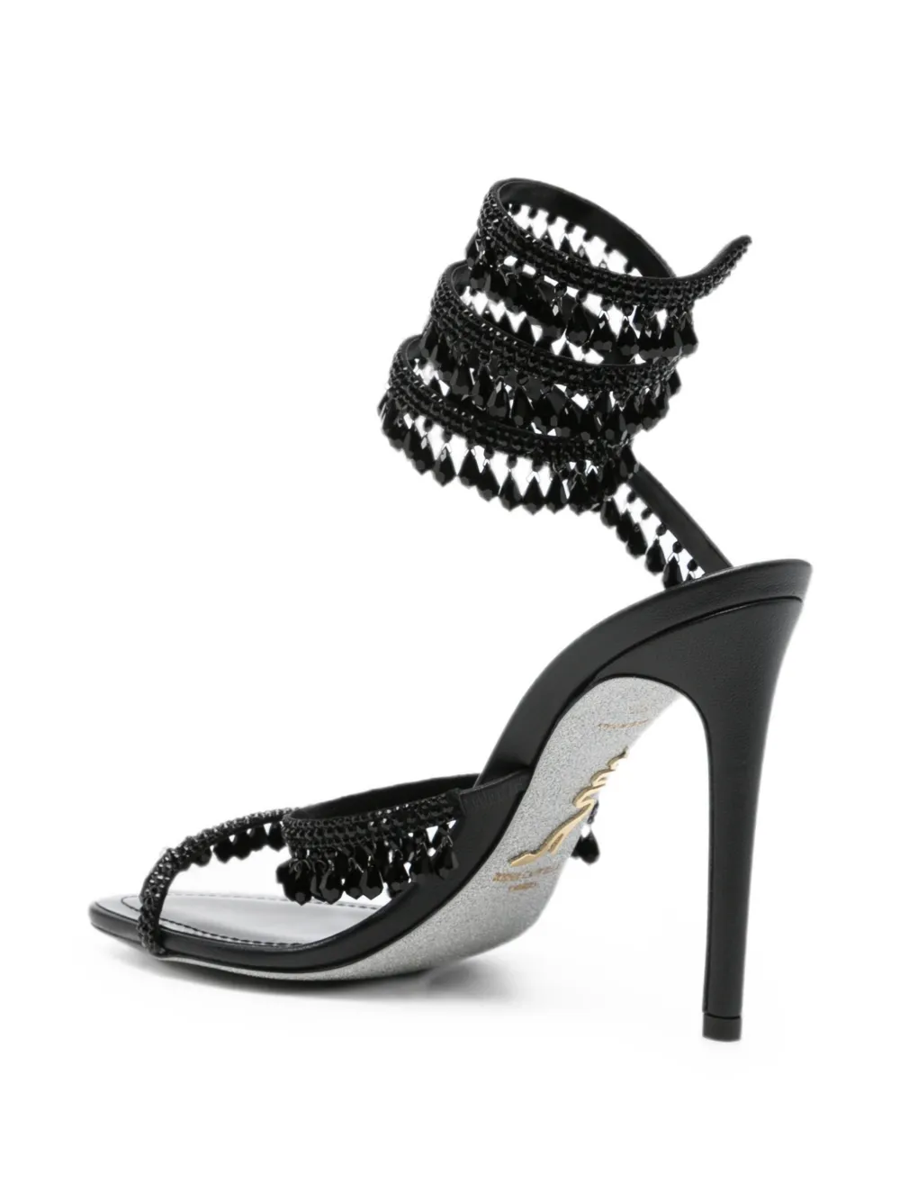 René Caovilla Cleo bead-embellished sandals Zwart