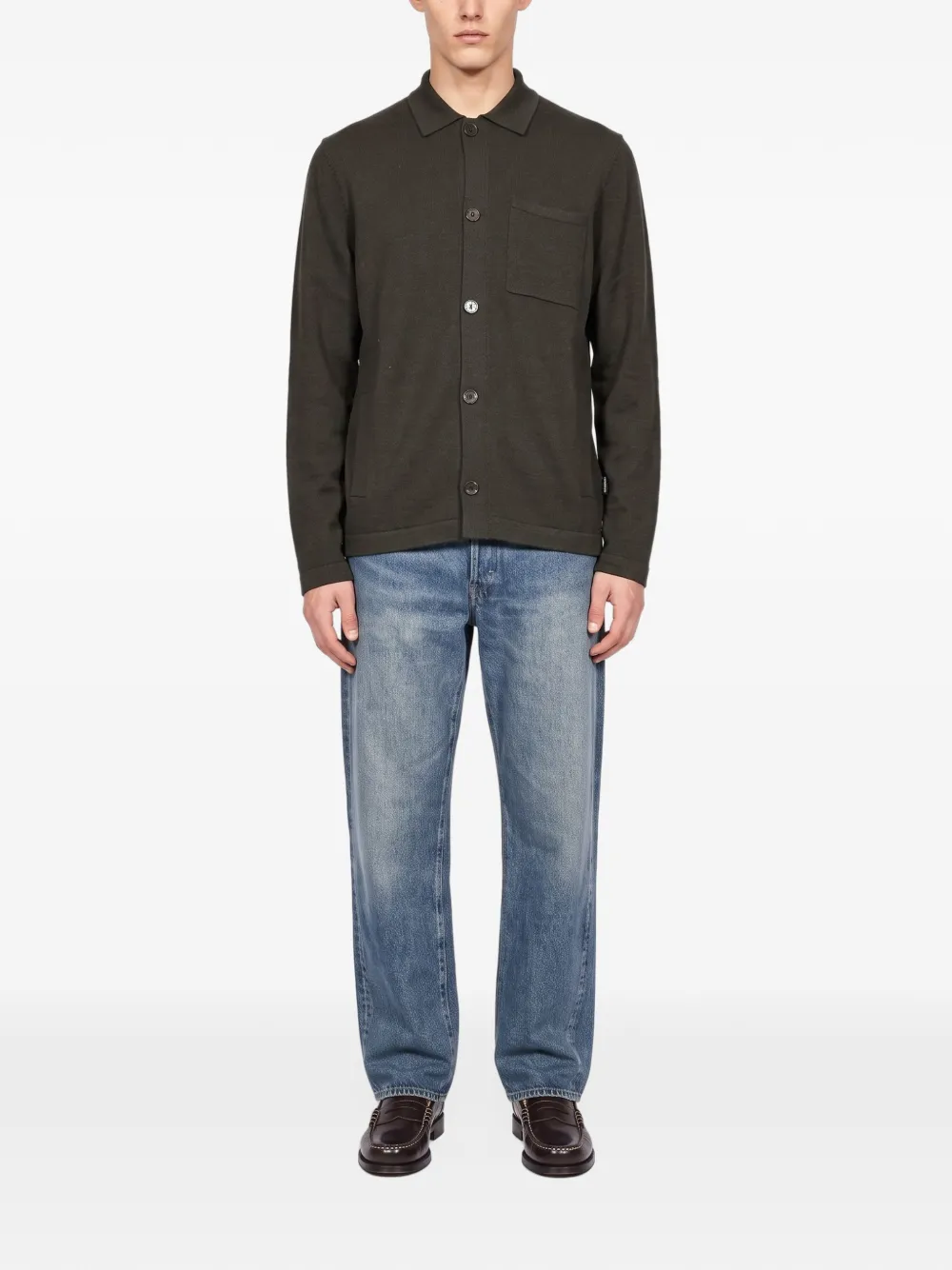 Barbour Bellam wool cardigan Groen