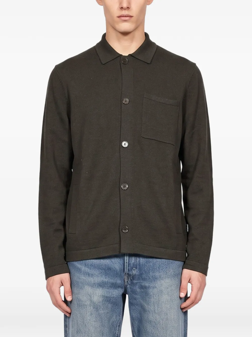 Barbour Bellam wool cardigan Groen