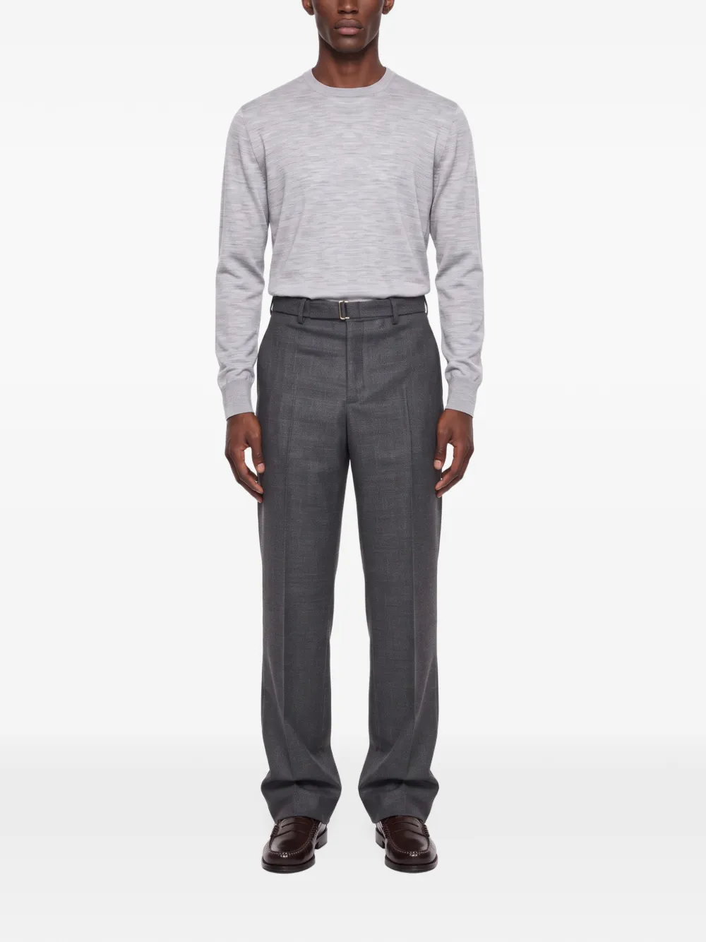 Briglia 1949 belted pressed-crease trousers Grijs