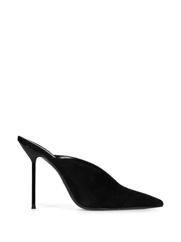 Paris Texas Pointed-toe Suede Mules in Black