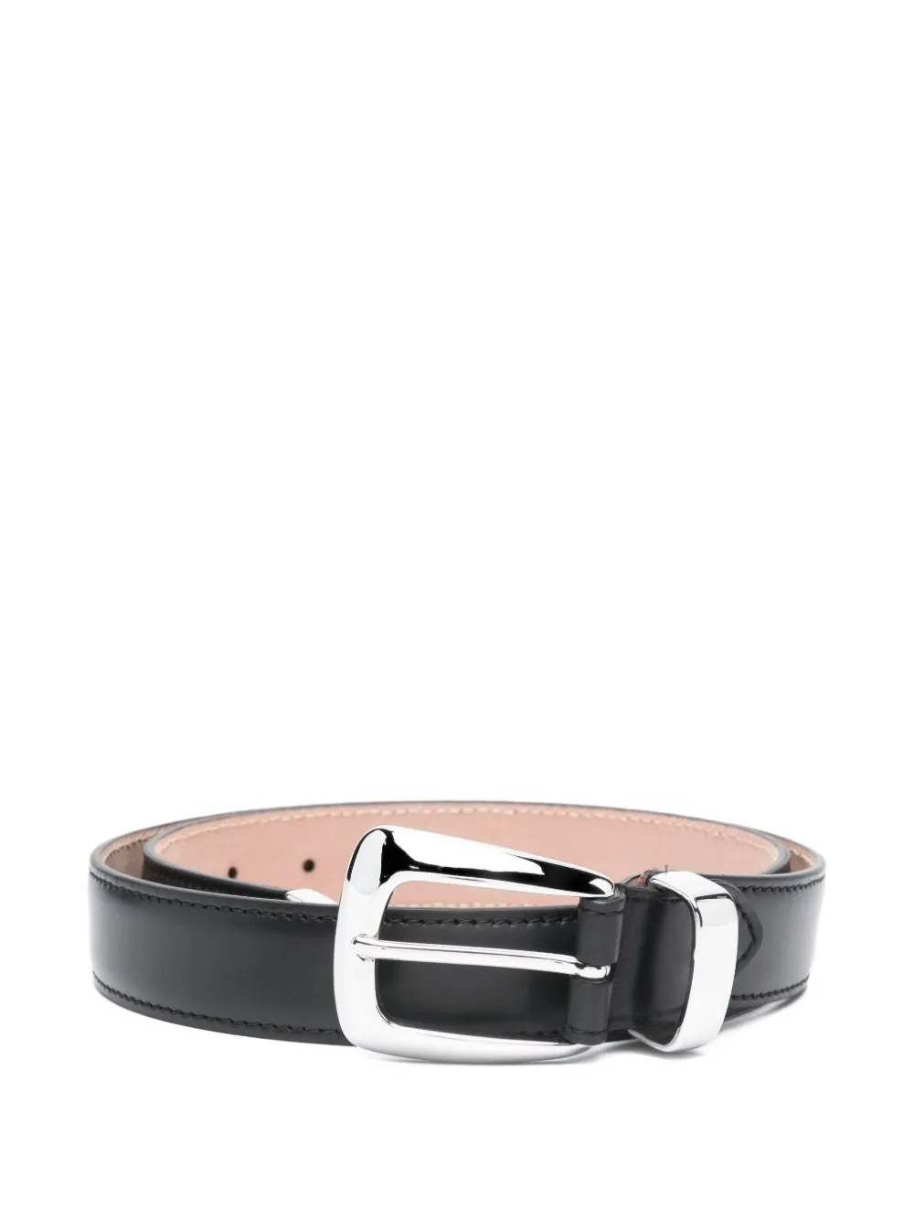 KHAITE Benny buckle-fastening leather belt - Nero