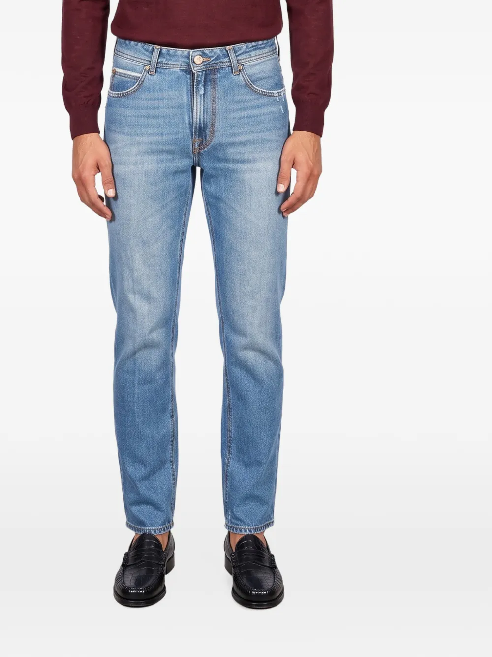 Briglia 1949 Varenne faded whiskered straight-leg jeans Blauw