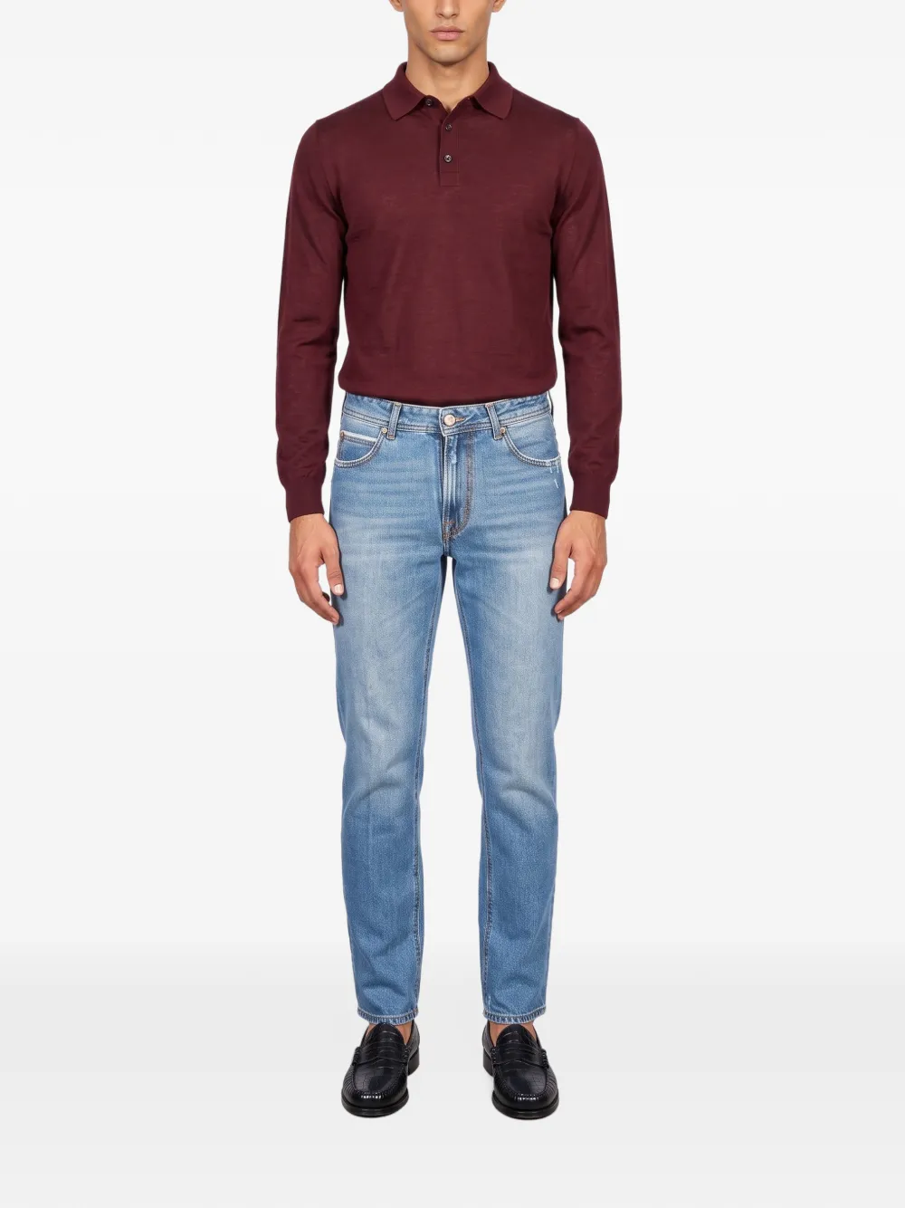 Briglia 1949 Varenne faded whiskered straight-leg jeans Blauw