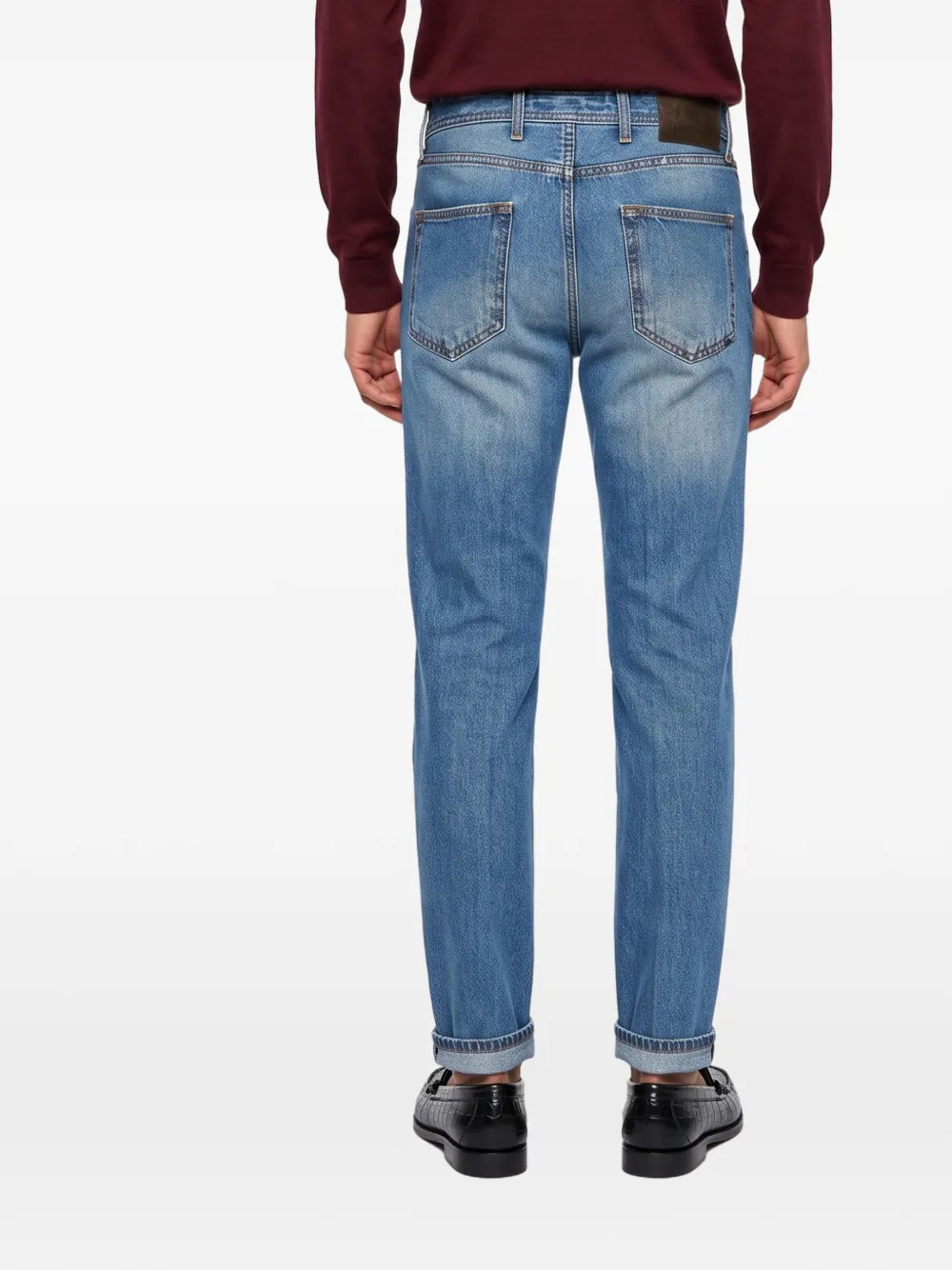 Briglia 1949 Varenne faded whiskered straight-leg jeans Blauw