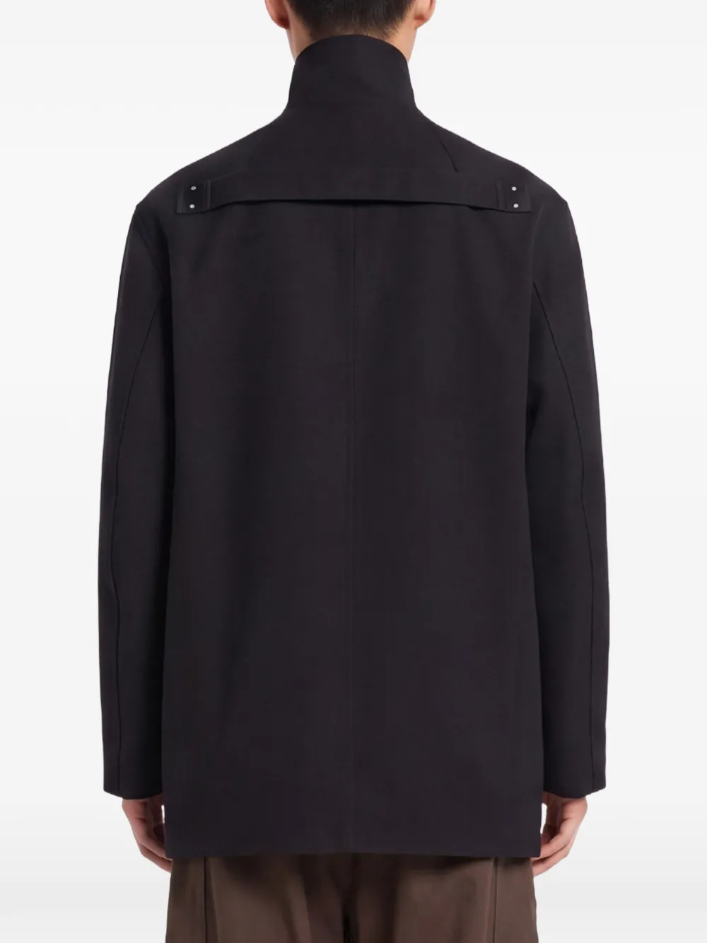 Rick Owens Jas met trechterhals en meerdere zakken Zwart