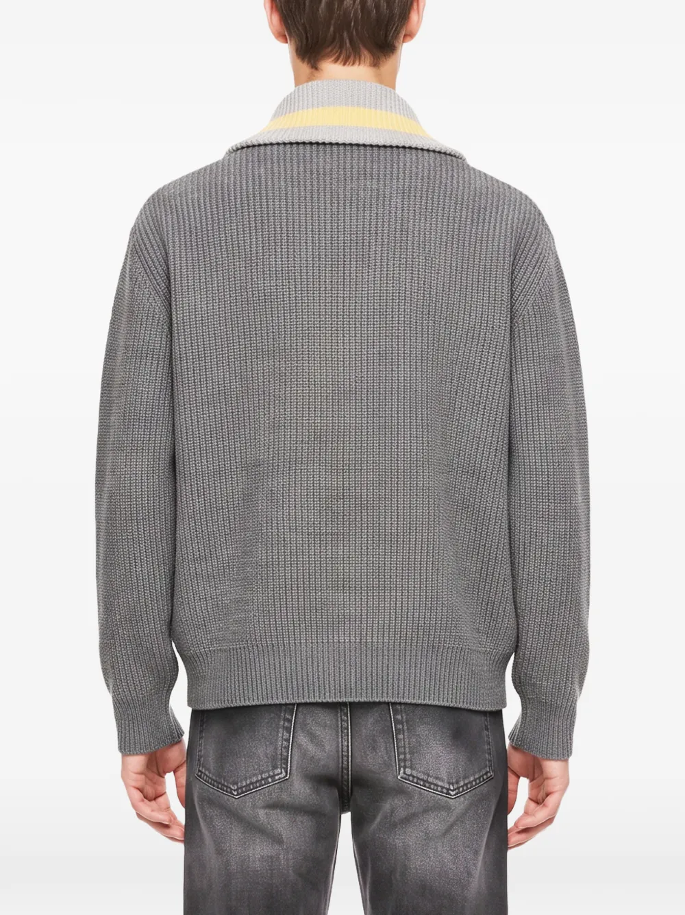 Drôle De Monsieur cable-knit half-zip sweater Grijs