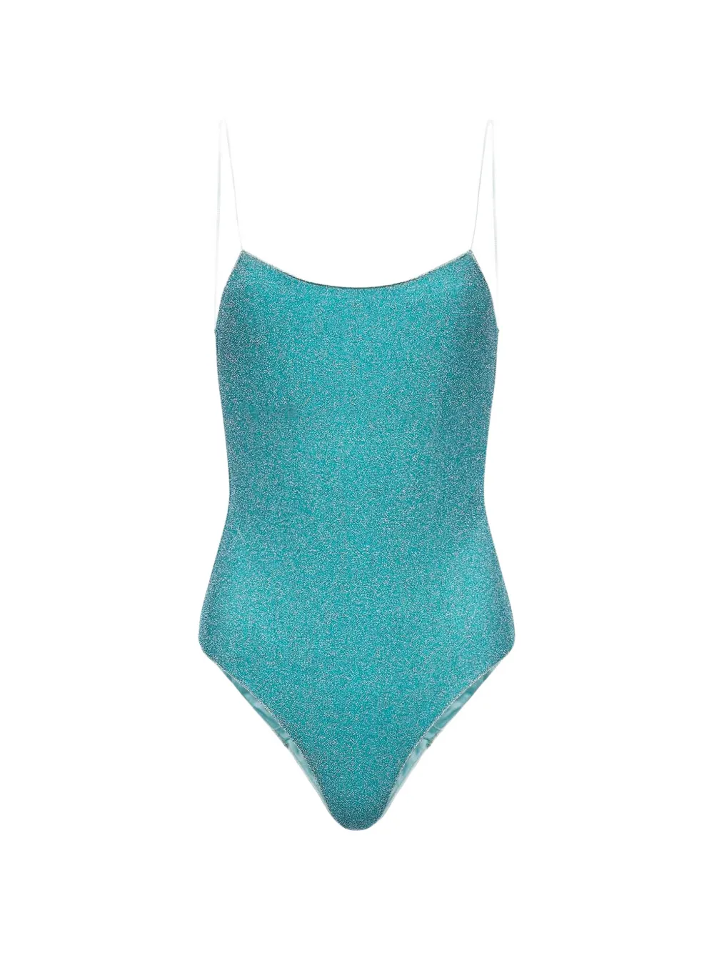 Oséree Lumiére glitter-effect scoop-back swimsuit - Blau
