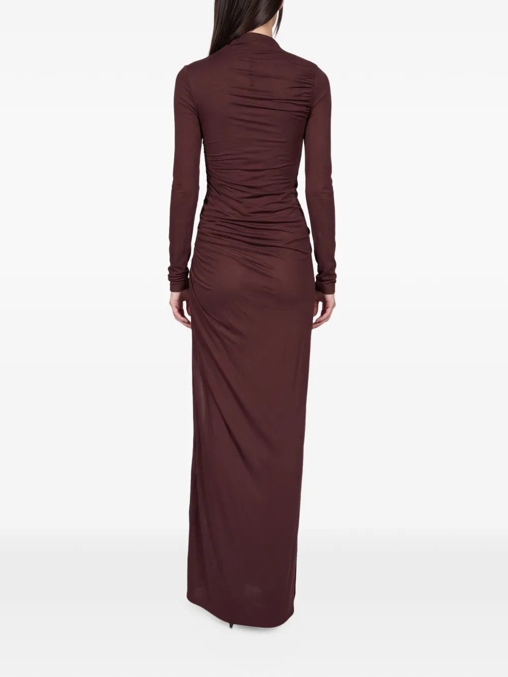 Rick Owens Lilies Ls Svita asymmetric ruched maxi dress Rood