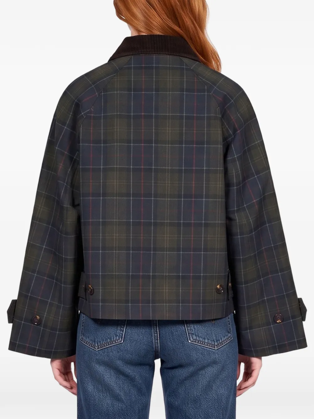 Barbour Sandra tartan showerproof jacket Groen