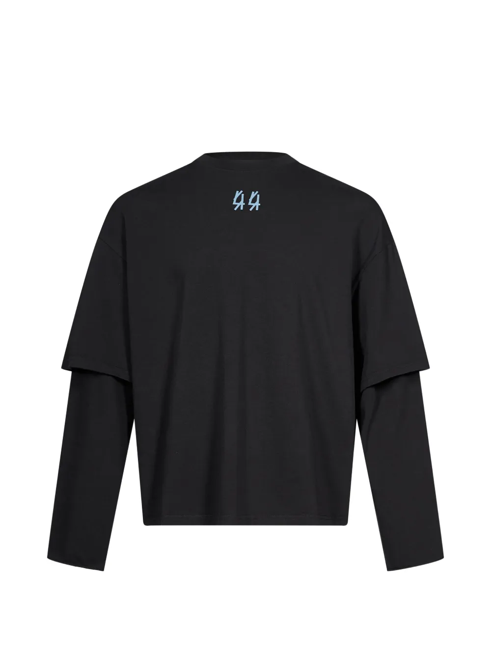 44 LABEL GROUP graphic-print layered-sleeve T-shirt Zwart