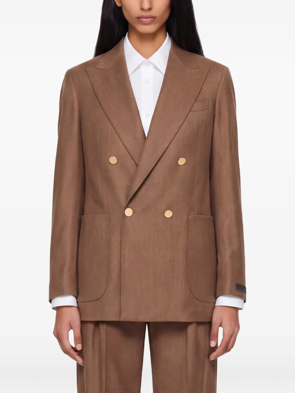 Briglia 1949 Blazer met dubbele rij knopen en puntige revers Bruin