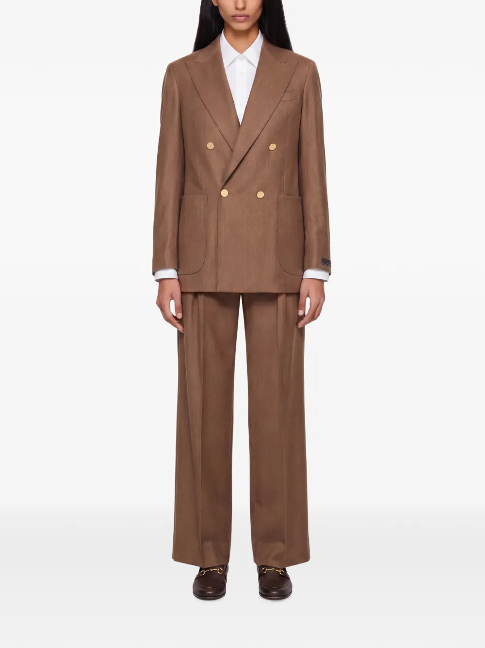 Briglia 1949 Blazer met dubbele rij knopen en puntige revers Bruin